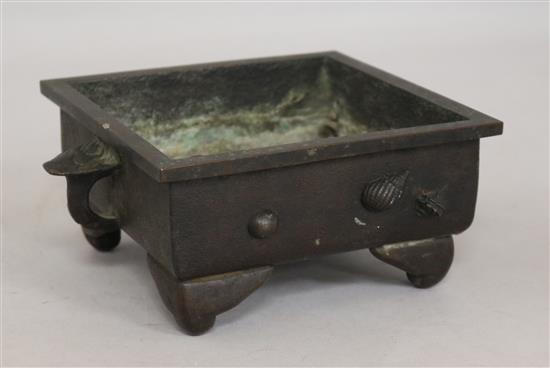 A Japanese bronze censer